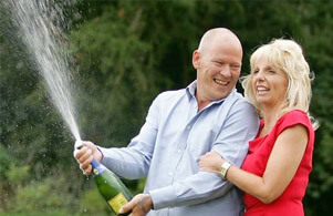  Angela and Dave Dawes - UK euromillions winners celebrating