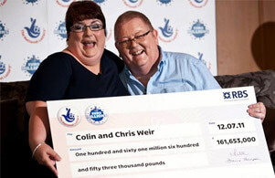 Chris and Colin Weir - Uk euromillions winners with check