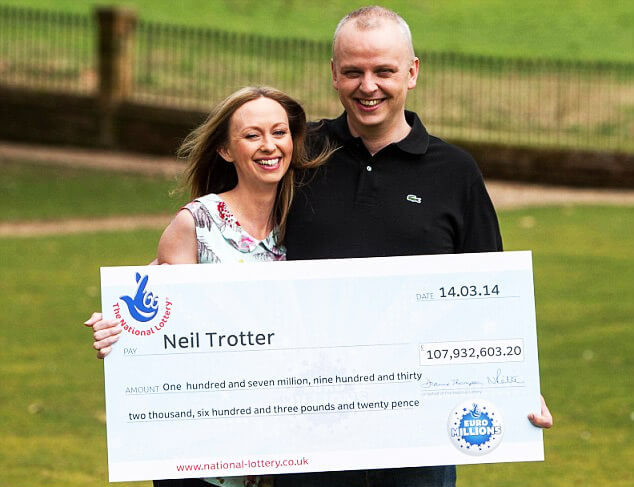 Neil Trotter with partner - Winner of Euromllions super draw