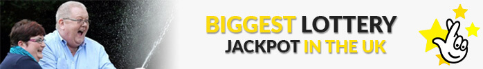 image of winners, text Biggest jackpot in the UK and Euromillions logo