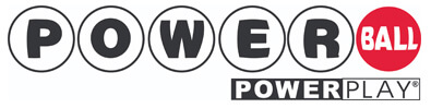 Powerball lottery logo with powerplay